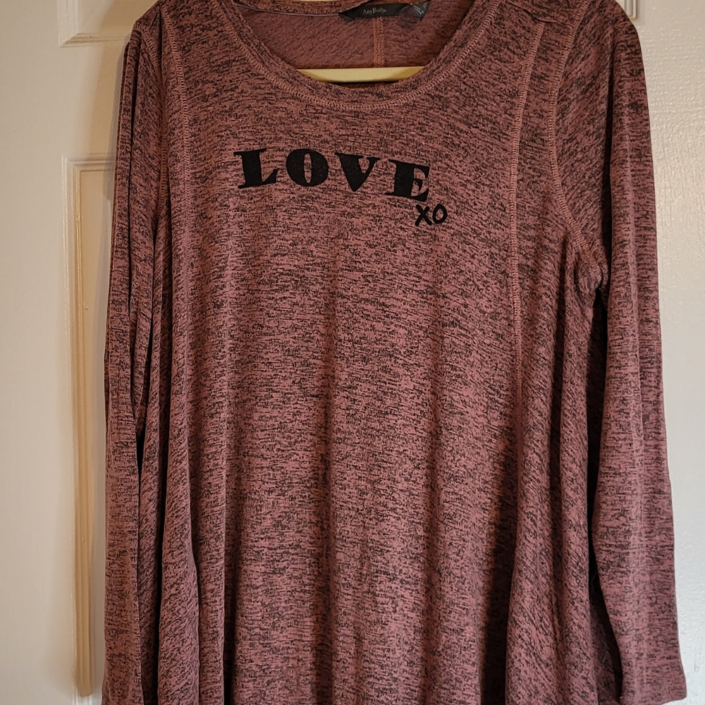 Love Women's Heathered Pink Long Sleeve Tee